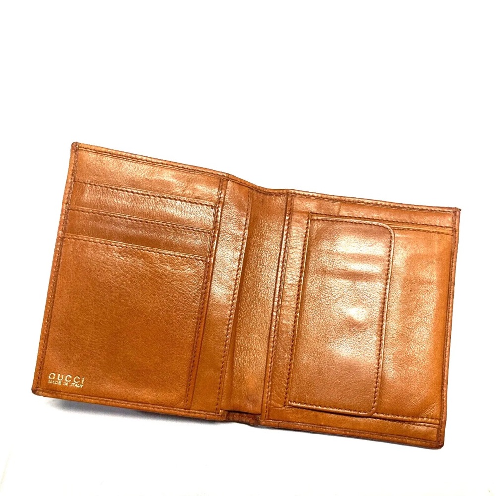 VINTAGE GUCCI LOGO EMBOSSED SOFT LEATHER WALLET - Picture 4 of 16